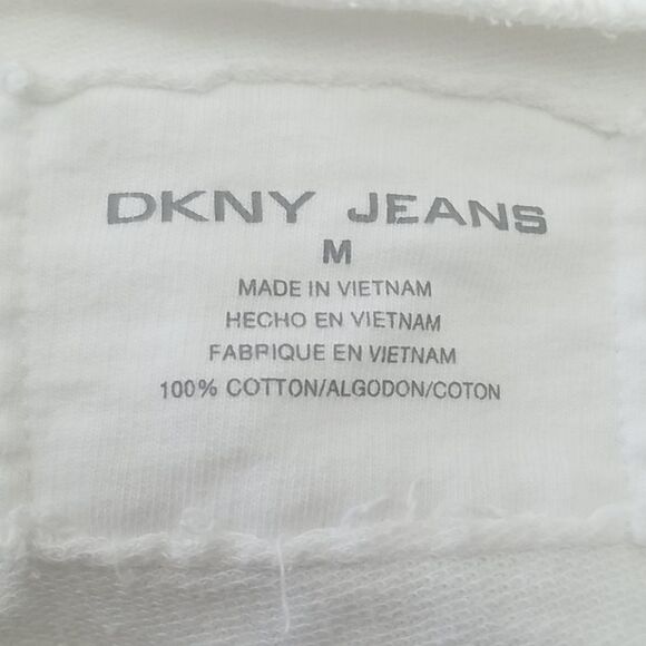 DKNY Jeans White Cotton Lace Front Top (M) - Picture 3 of 3